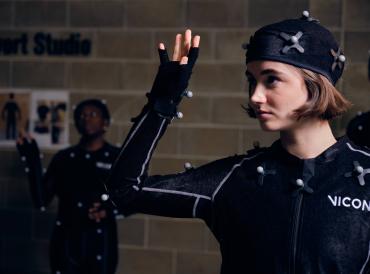 A student in a motion capture lesson