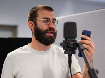 A participant on LAMDA's audio course