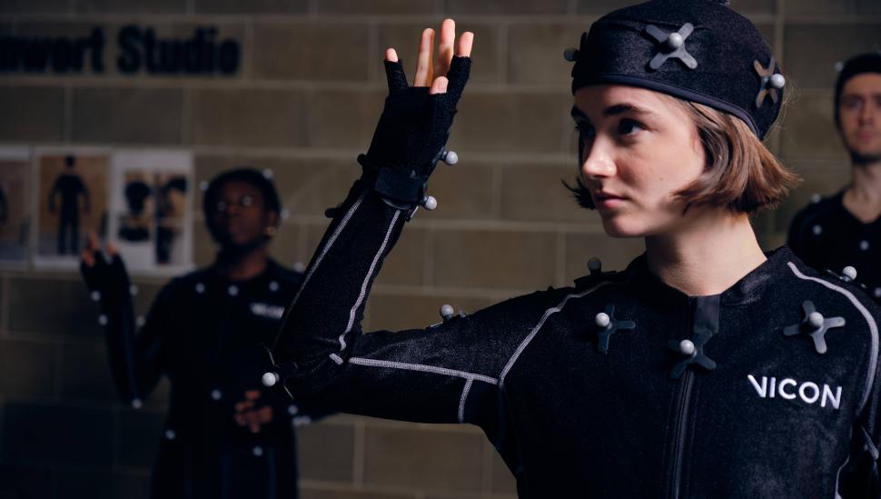 A student in a motion capture lesson